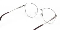 Metal Weightless Round Glasses Burgundy and Silver- 1