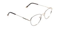 Lightweight Gold  & Brown Round Spectacles - 1