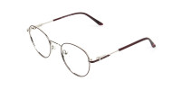 Silver, Burgundy & Purple Round Spectacles - 1
