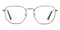 Lightweight Gold and Brown Geometric Glasses - 1