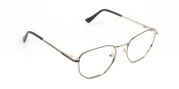 Lightweight Gold and Brown Geometric Glasses - 1