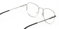 Lightweight Black & Silver Geometric Glasses - 1
