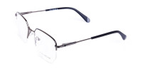 Black Gunmetal Geometric Aviator Glasses-1
