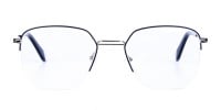 Black Silver Geometric Aviator Glasses-1