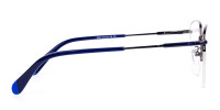Navy Blue Gunmetal Geometric Aviator Glasses-1
