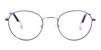Stylish Dark Purple and Silver Round Glasses-1