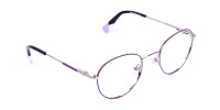 Stylish Dark Purple and Silver Round Glasses-1