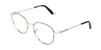 Stylish Brown and Gold Round Glasses-1