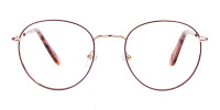 Brown & Gold Circle Glasses-1