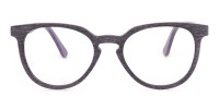 Purple Dark Violet Wood Glasses Frame Unisex-1