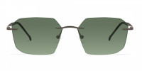 green tint rimless sunglasses-1