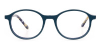 Turquoise Round Glasses With Blue & Green Tortoise-1