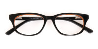 Petite Black and Orange Rectangular Glasses -1