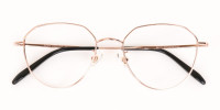 Rose Gold Metal Aviator Glasses Frame Unisex-1