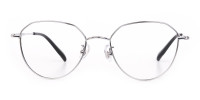 Silver Metal Aviator Glasses Frame Unisex-1