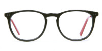  Black & Red Round Glasses, Eyeglasses