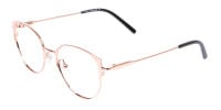Classic Textured Glasses in Rose-Gold - 1