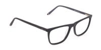 Matte Black Acetate Designer Eyeglasses Unisex-1