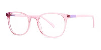 Crystal and transparent blossom Pink Round Glasses Frames-1