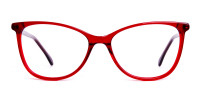 wine red translucent cat eye glasses-1