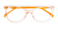 Crystal Clear or Transparent orange Colour Cat eye Glasses Frames-1