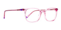Transparent Pink Rectangular Glasses frames-1
