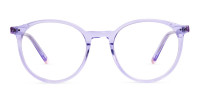 transparent and crystal clear purple round glasses frames-1