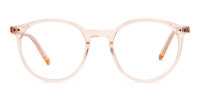 transparent and crystal clear orange round glasses frames-1