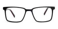 Matte Black Designer Rectangular Glasses frames-1