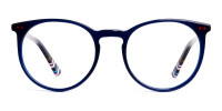 Bright Indigo Blue Designer Round Glasses frames-1
