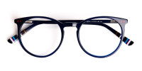Bright Indigo Blue Designer Round Glasses frames-1