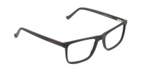 Round Temple Tip Matte Black Eyeglasses Rectangular - 1