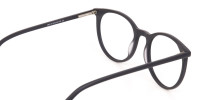 Matte Black Designer Round Eyeglasses Unisex-1