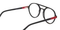 Matte Black & Red Double Bridge Glasses Frame Unisex-1
