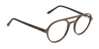 Oak Brown and Tortoise Designer Round Eyeglasses-1