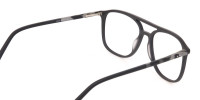 Rectangular Matte Black Double Bridge Glasses-1