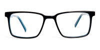 Black and Teal Designer Rectangular Glasses frames-1