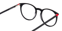 Matte Black Designer Round Glasses frames-1