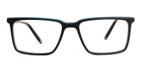 black and teal rectangular glasses frames-1