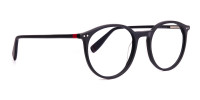 Matte Dark Grey Round Glasses frames-1