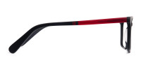 matte grey and red rectangular glasses frames-1