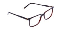 Dark Brown Rim Rectangular Glasses-1