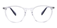 Crystal Clear Rouand Fully Rim Glasses-1