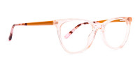 transparent pink brown cat eye glasses frames-1