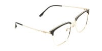 Wayfarer Black & Gold Browline Glasses  - 1