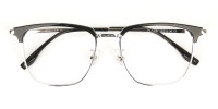 Wayfarer Black & Silver Browline Glasses - 1