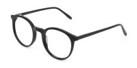 Black Thin frame glasses in Round - 1