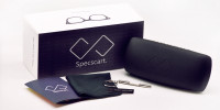 Unisex Black & White Rectangular Glasses