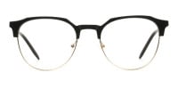 Mixed Material Round Black & Gold Clubmaster Glasses Men's Women's - 1