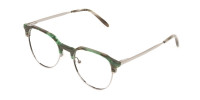 Silver & Marble Jade Green clubmaster classic glasses - 1